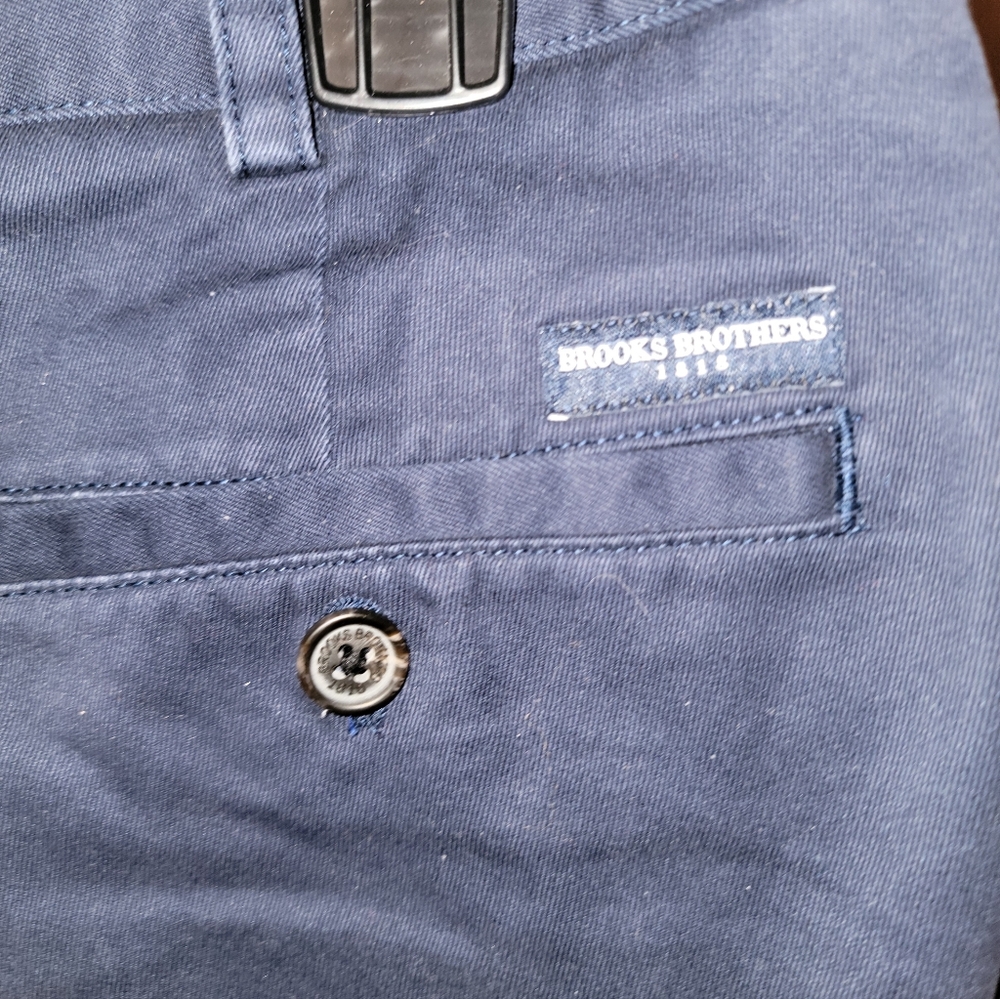 Mens Sz 34 Brooks Brothers Navy Blue Shorts Cotton - Picture 6 of 7